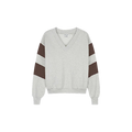 Sporty Vneck sweater Grijs