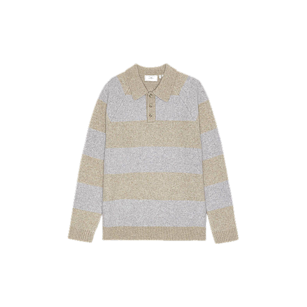 STIPED MELANGE KNITTED POLO