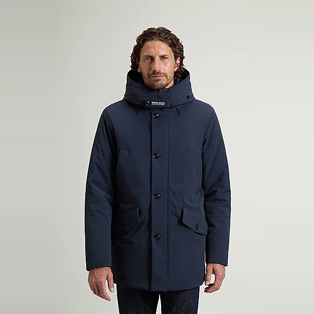 STRETCH PARKA MELTON BLUE Blauw
