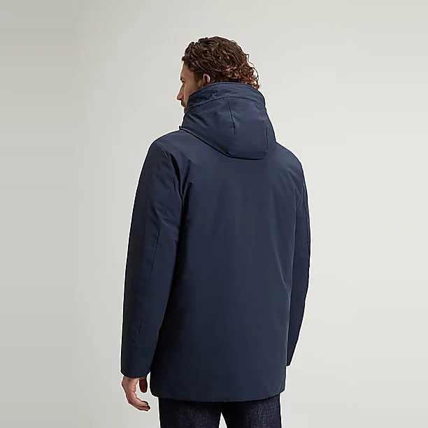 STRETCH PARKA MELTON BLUE Blauw
