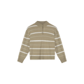 STRIPED KNITTED POLO Licht Bruin