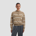 STRIPED KNITTED POLO Licht Bruin