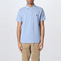 THE ICONIC CUSTOM SLIM FIT MESH POLO Licht Blauw