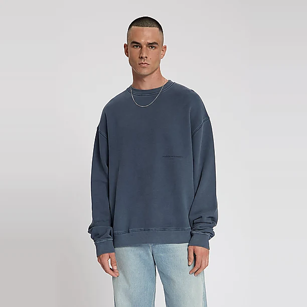 TORRIA GARMENT DYED CREWNECK SWEAT Turqoise