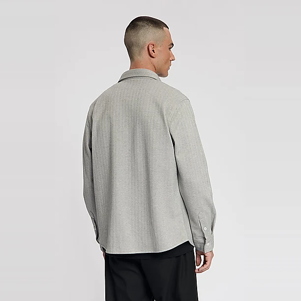 TROY SOFT HERRINGBONE SHIRT Grijs