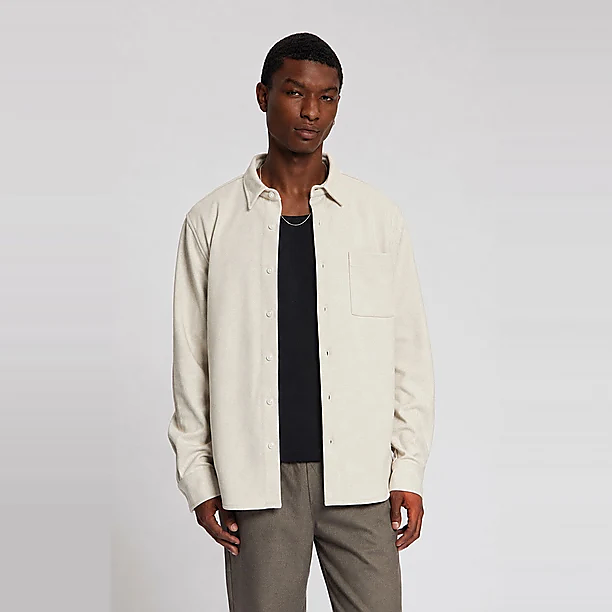 TROY SOFT HERRINGBONE SHIRT Zand