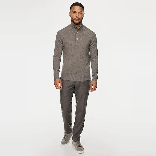 TURTLE 3 BUTTONS + ZIP LS Taupe