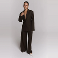 WIDE LEG PANTS Donker Bruin