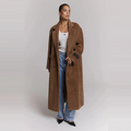 WOVEN LING HAIRY COAT Camel