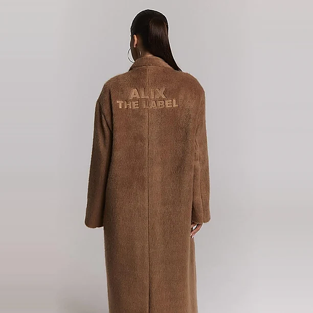 WOVEN LING HAIRY COAT Camel