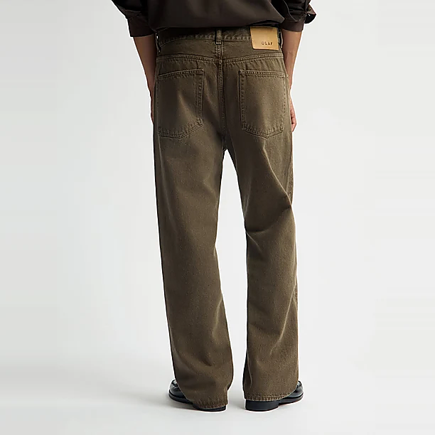 WASHED TWILL REGULAR PANT Licht Bruin