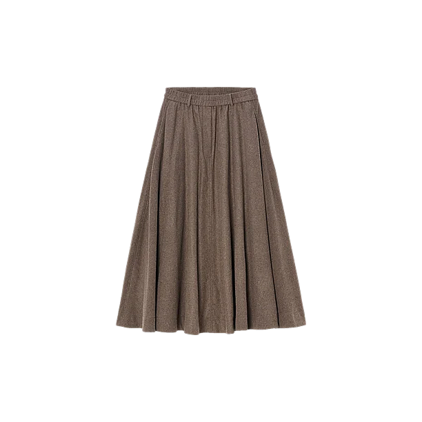 WIDE SKIRT Donker Bruin
