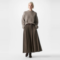 WIDE SKIRT Donker Bruin