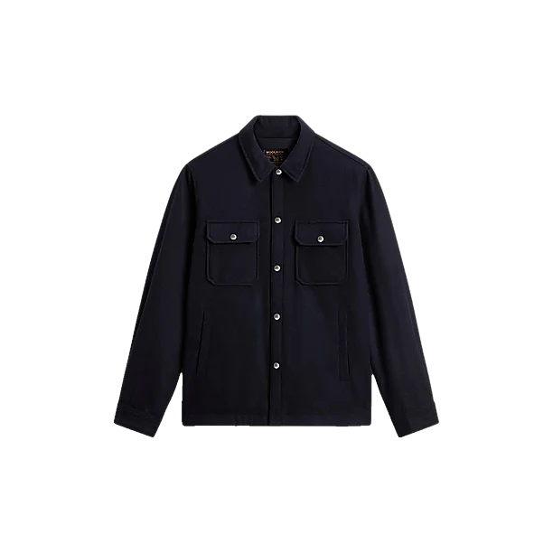 WOOL ALASKAN SHIRT JACKET MELTON BLUE Blauw