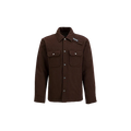 WOOL ALASKAN SHIRT JACKET MELTON BLUE Donker Bruin