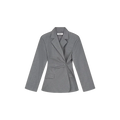 WOOL ASYMETRIC BLAZER Muis Grijs