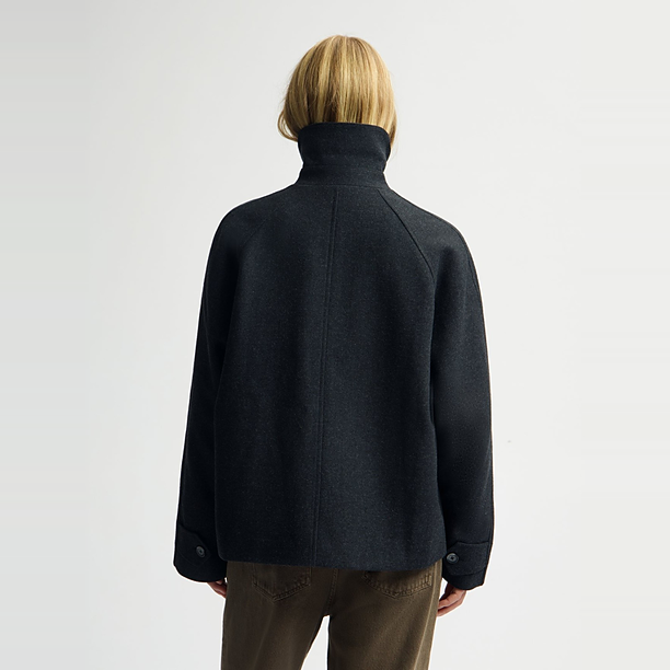 WOOL BOXY JACKET Muis Grijs