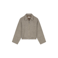 WOOL HERRINGBONE JACKET Licht Bruin