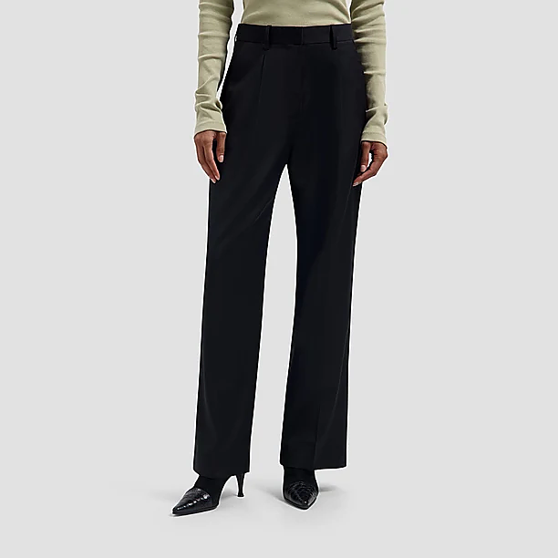 WOOL TAILERD TROUSERS Zwart